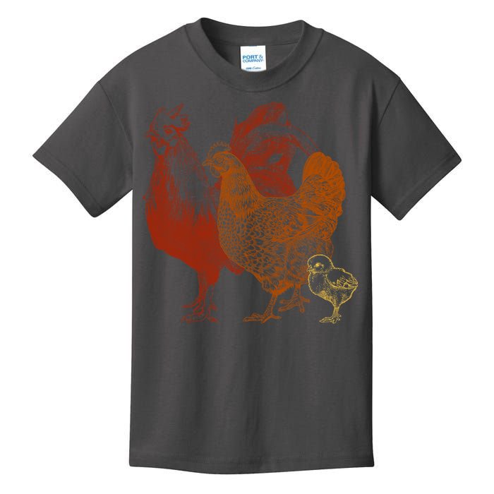 Retro Chickens Kids T-Shirt