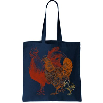 Retro Chickens Tote Bag