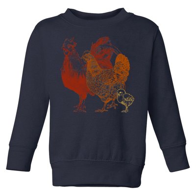 Retro Chickens Toddler Sweatshirt