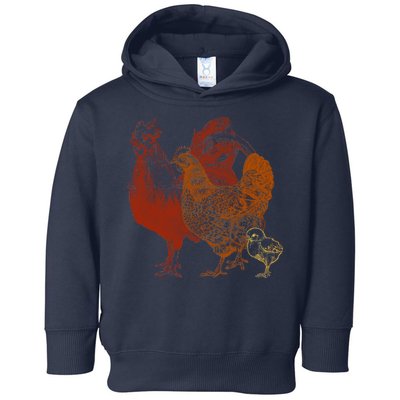 Retro Chickens Toddler Hoodie