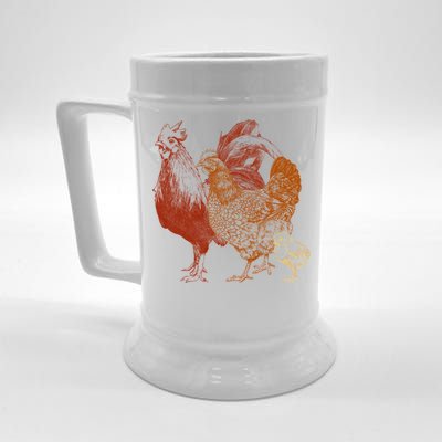 Retro Chickens Beer Stein