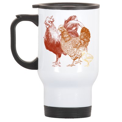 Retro Chickens Stainless Steel Travel Mug