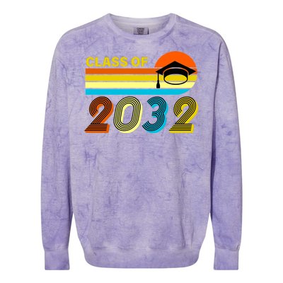 Retro Class of 2032 Future Graduate Colorblast Crewneck Sweatshirt