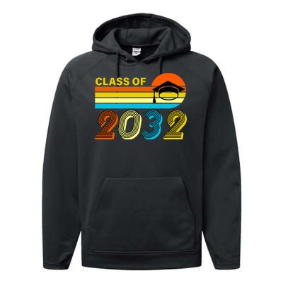 Retro Class of 2032 Future Graduate Performance Fleece Hoodie