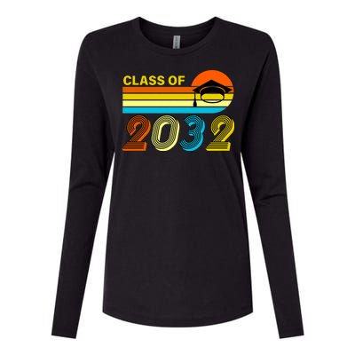 Retro Class of 2032 Future Graduate Womens Cotton Relaxed Long Sleeve T-Shirt