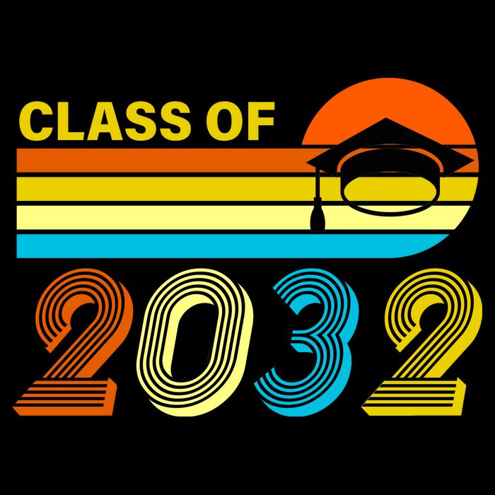 Retro Class of 2032 Future Graduate Full-Length Apron With Pockets
