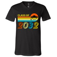 Retro Class of 2032 Future Graduate V-Neck T-Shirt