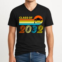 Retro Class of 2032 Future Graduate V-Neck T-Shirt