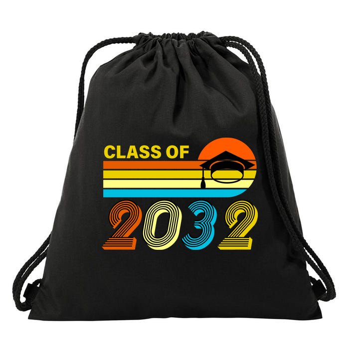 Retro Class of 2032 Future Graduate Drawstring Bag