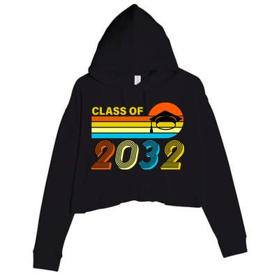 Retro Class of 2032 Future Graduate Crop Fleece Hoodie
