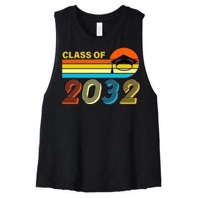 Retro Class of 2032 Future Graduate Women's Racerback Cropped Tank