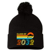 Retro Class of 2032 Future Graduate Pom Pom 12in Knit Beanie
