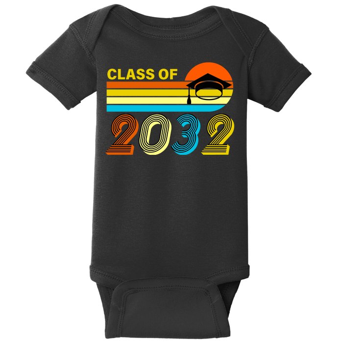 Retro Class of 2032 Future Graduate Baby Bodysuit