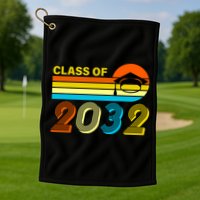 Retro Class of 2032 Future Graduate Golf Towel