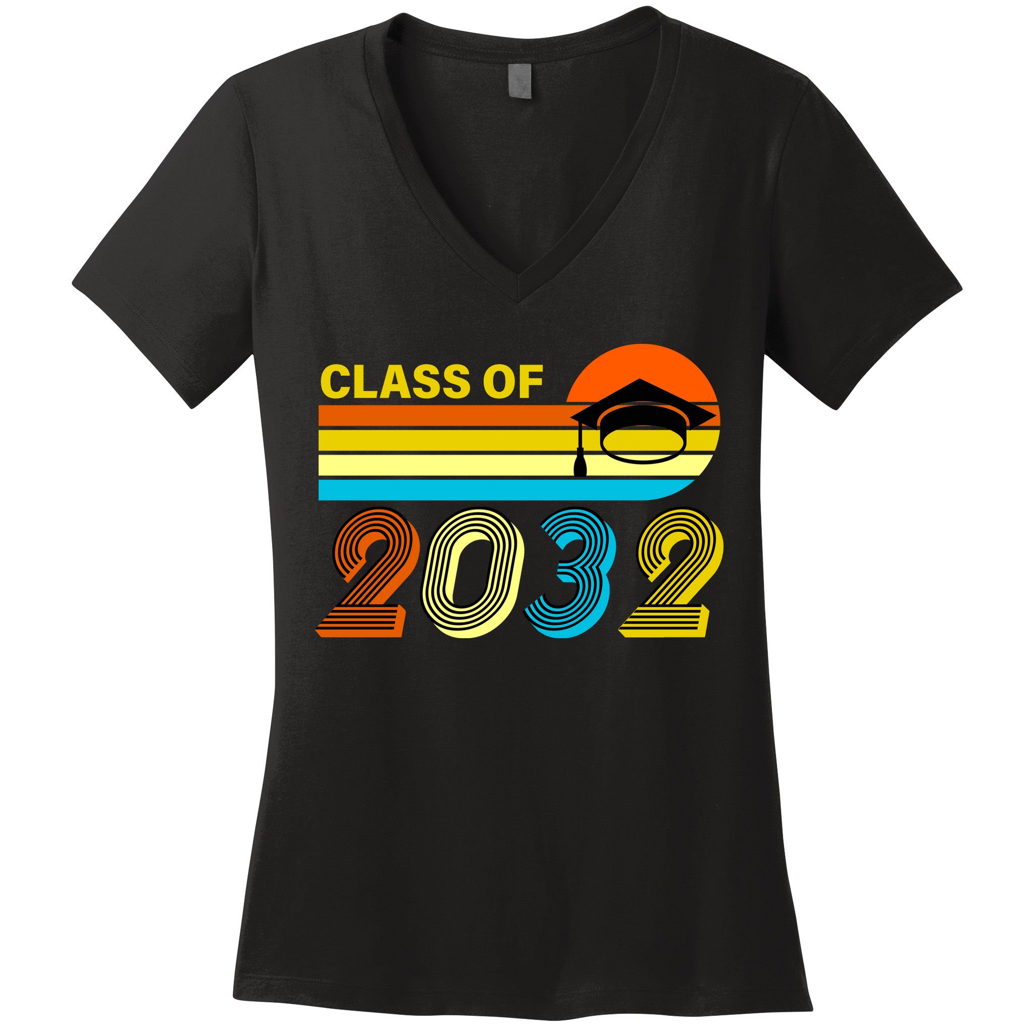 Retro Class of 2032 Future Graduate Women's V-Neck T-Shirt