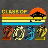 Retro Class of 2032 Future Graduate Vector Backpack