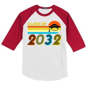 Retro Class of 2032 Future Graduate Kids Colorblock Raglan Jersey