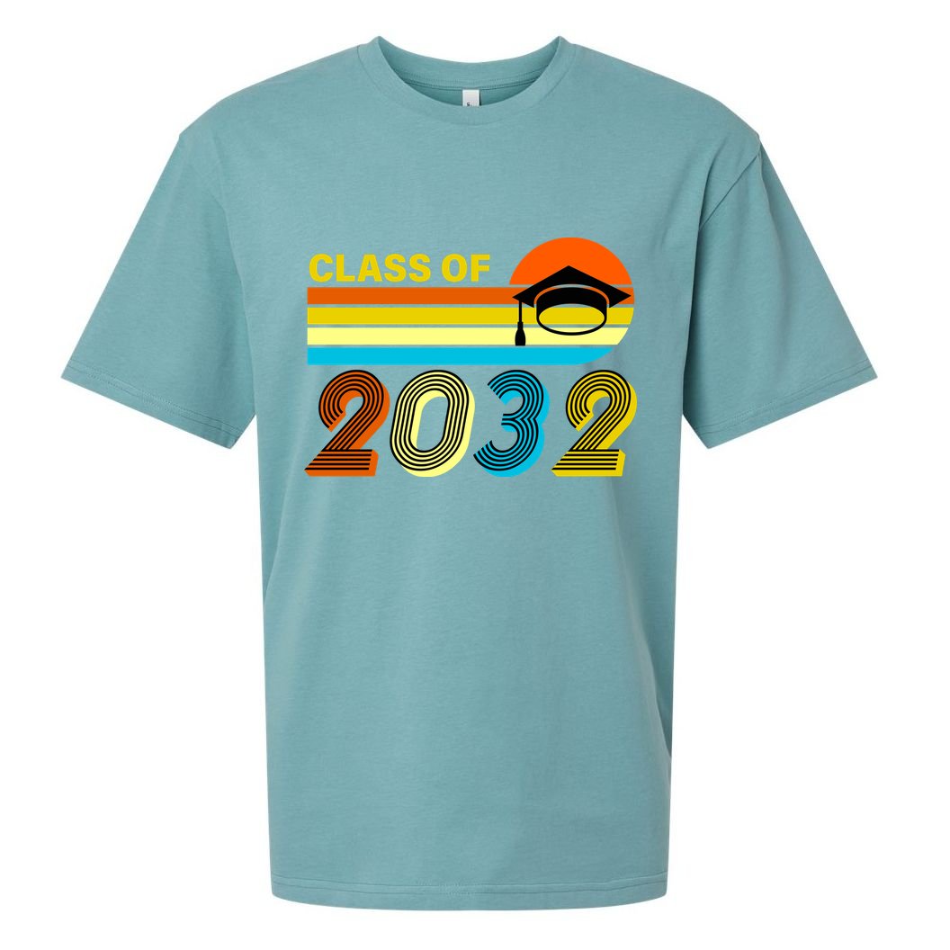 Retro Class of 2032 Future Graduate Sueded Cloud Jersey T-Shirt