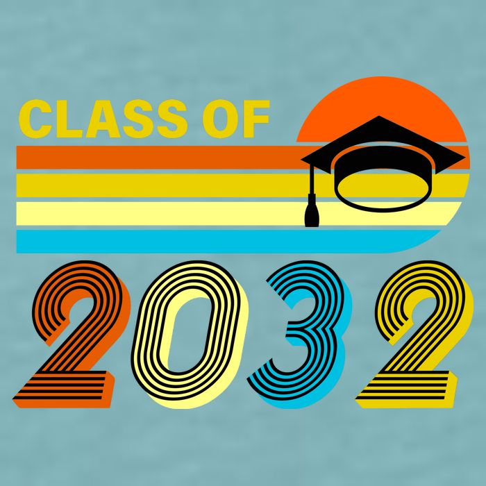 Retro Class of 2032 Future Graduate Sueded Cloud Jersey T-Shirt