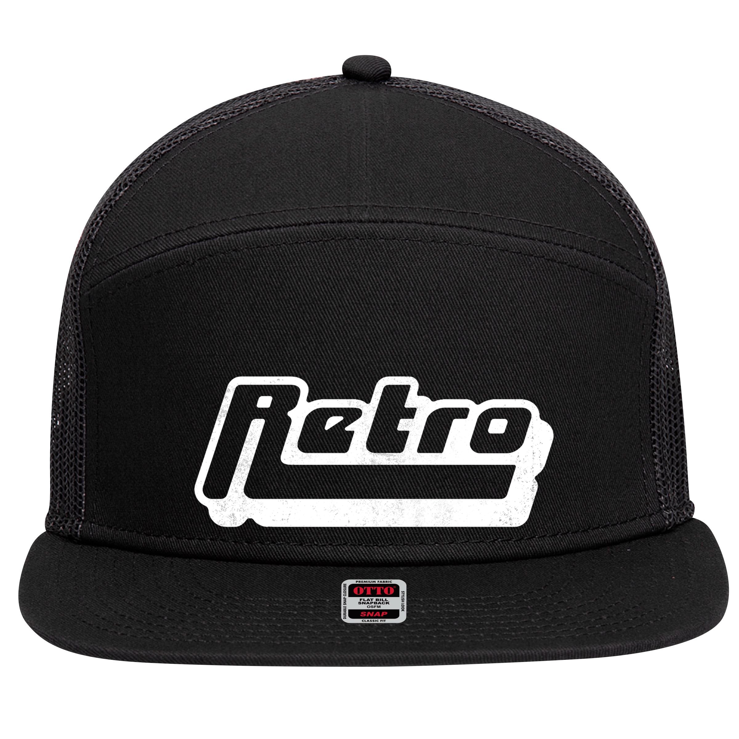 Retro Classic Style Logo 7 Panel Mesh Trucker Snapback Hat