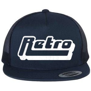 Retro Classic Style Logo Flat Bill Trucker Hat