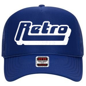 Retro Classic Style Logo High Crown Mesh Back Trucker Hat