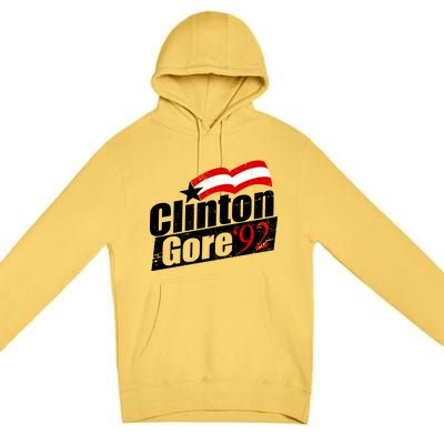 Retro Clinton Gore 1992 Election Premium Pullover Hoodie