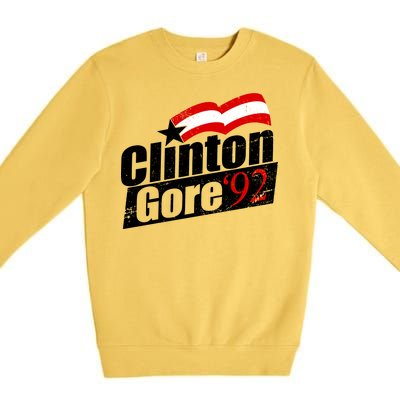 Retro Clinton Gore 1992 Election Premium Crewneck Sweatshirt