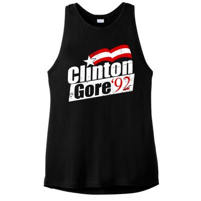 Retro Clinton Gore 1992 Election Ladies PosiCharge Tri-Blend Wicking Tank