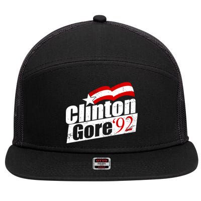 Retro Clinton Gore 1992 Election 7 Panel Mesh Trucker Snapback Hat