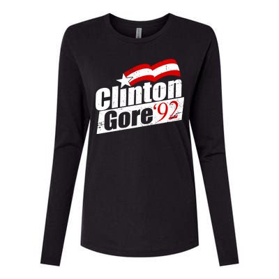 Retro Clinton Gore 1992 Election Womens Cotton Relaxed Long Sleeve T-Shirt