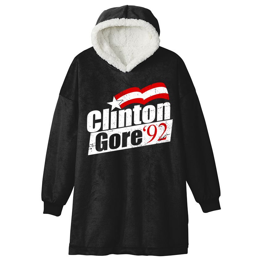 Retro Clinton Gore 1992 Election Hooded Wearable Blanket