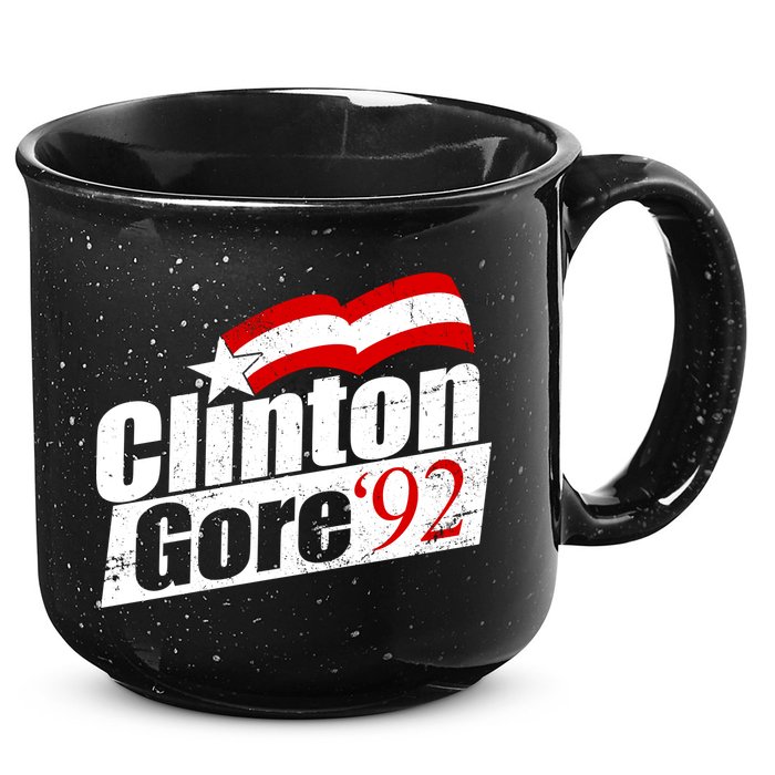 Retro Clinton Gore 1992 Election 15oz Campfire Ceramic Mug