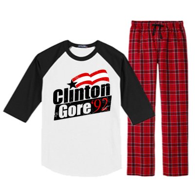 Retro Clinton Gore 1992 Election Raglan Sleeve Pajama Set