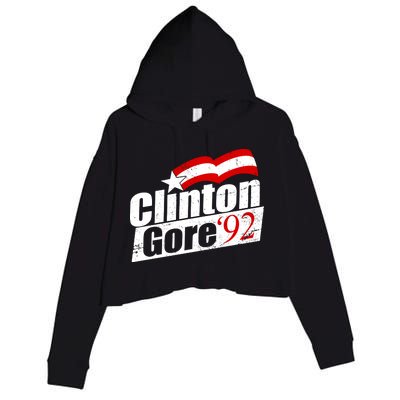 Retro Clinton Gore 1992 Election Crop Fleece Hoodie