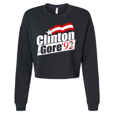 Retro Clinton Gore 1992 Election Cropped Pullover Crew