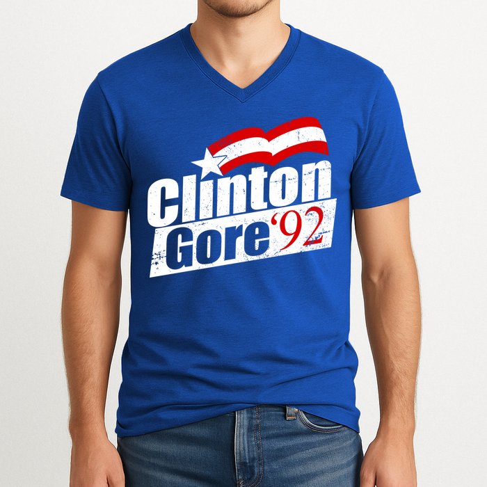Retro Clinton Gore 1992 Election V-Neck T-Shirt