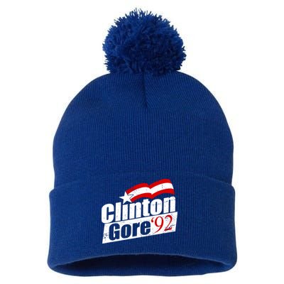 Retro Clinton Gore 1992 Election Pom Pom 12in Knit Beanie