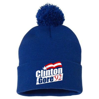 Retro Clinton Gore 1992 Election Pom Pom 12in Knit Beanie