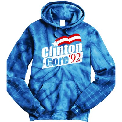 Retro Clinton Gore 1992 Election Tie Dye Hoodie