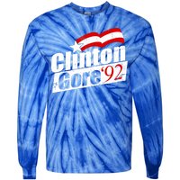 Retro Clinton Gore 1992 Election Tie-Dye Long Sleeve Shirt