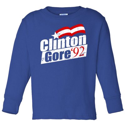 Retro Clinton Gore 1992 Election Toddler Long Sleeve Shirt