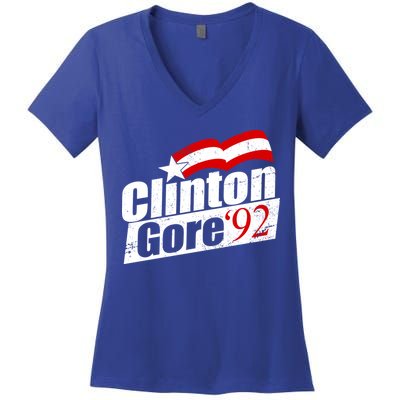Retro Clinton Gore 1992 Election Women's V-Neck T-Shirt