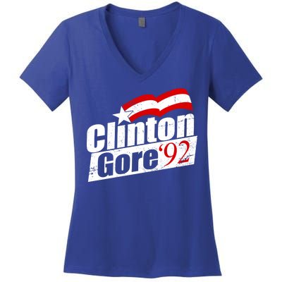 Retro Clinton Gore 1992 Election Women's V-Neck T-Shirt