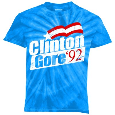 Retro Clinton Gore 1992 Election Kids Tie-Dye T-Shirt