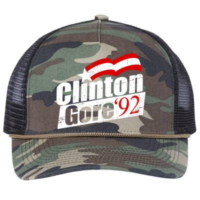 Retro Clinton Gore 1992 Election Retro Rope Trucker Hat Cap