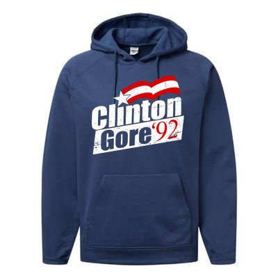 Retro Clinton Gore 1992 Election Performance Fleece Hoodie