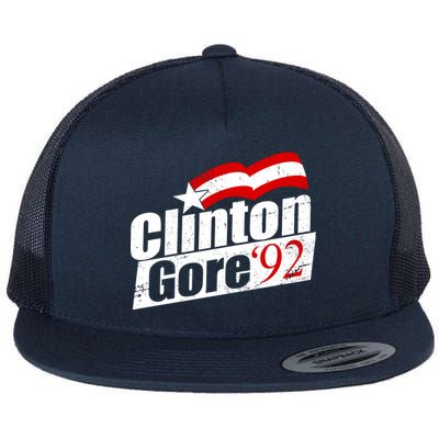 Retro Clinton Gore 1992 Election Flat Bill Trucker Hat