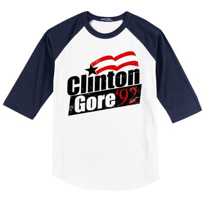 Retro Clinton Gore 1992 Election Baseball Sleeve Shirt