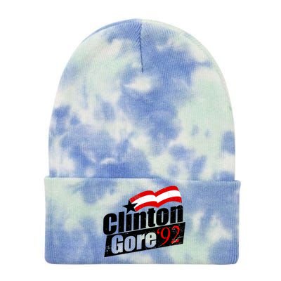 Retro Clinton Gore 1992 Election Tie Dye 12in Knit Beanie